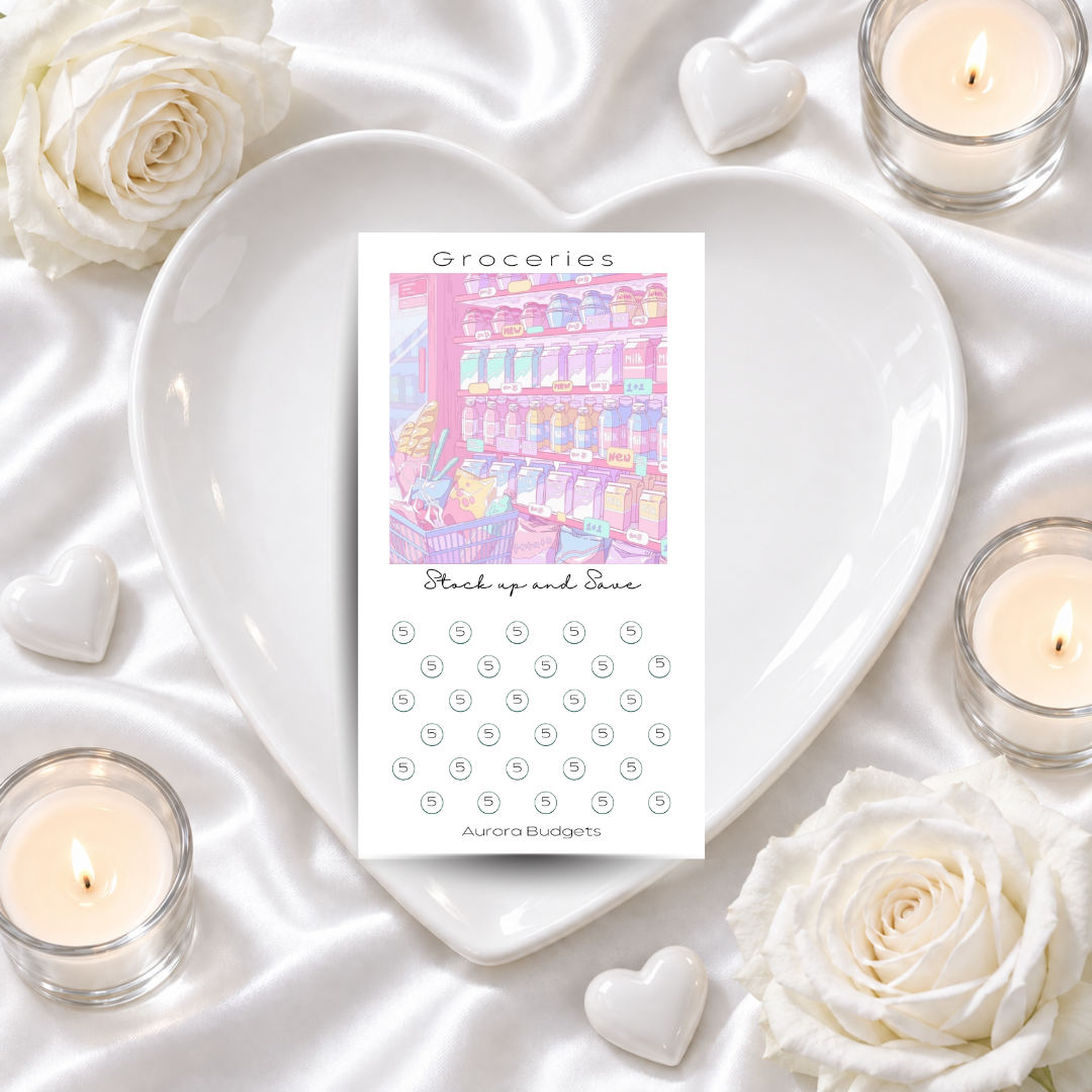 GROCERIES savings challenge & luxe PP cash envelope