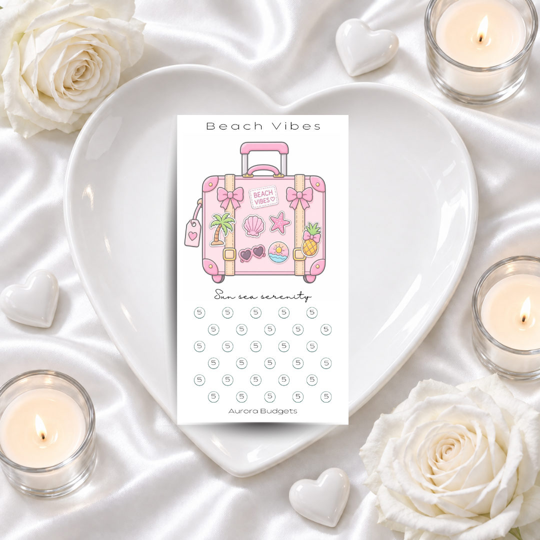 BEACH VIBES savings challenge & luxe PP cash envelope