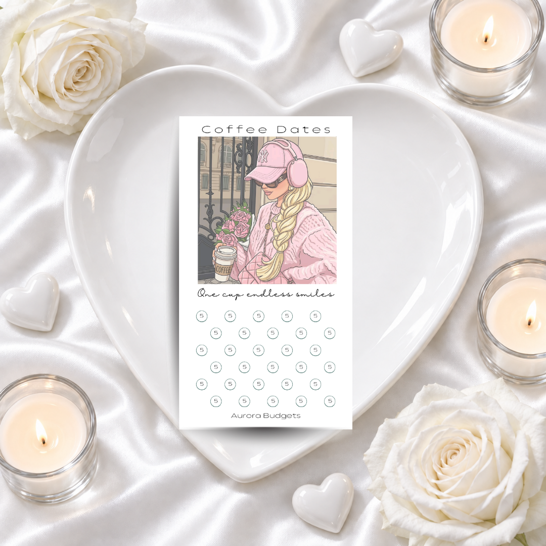 COFFEE DATE savings challenge & luxe PP cash envelope