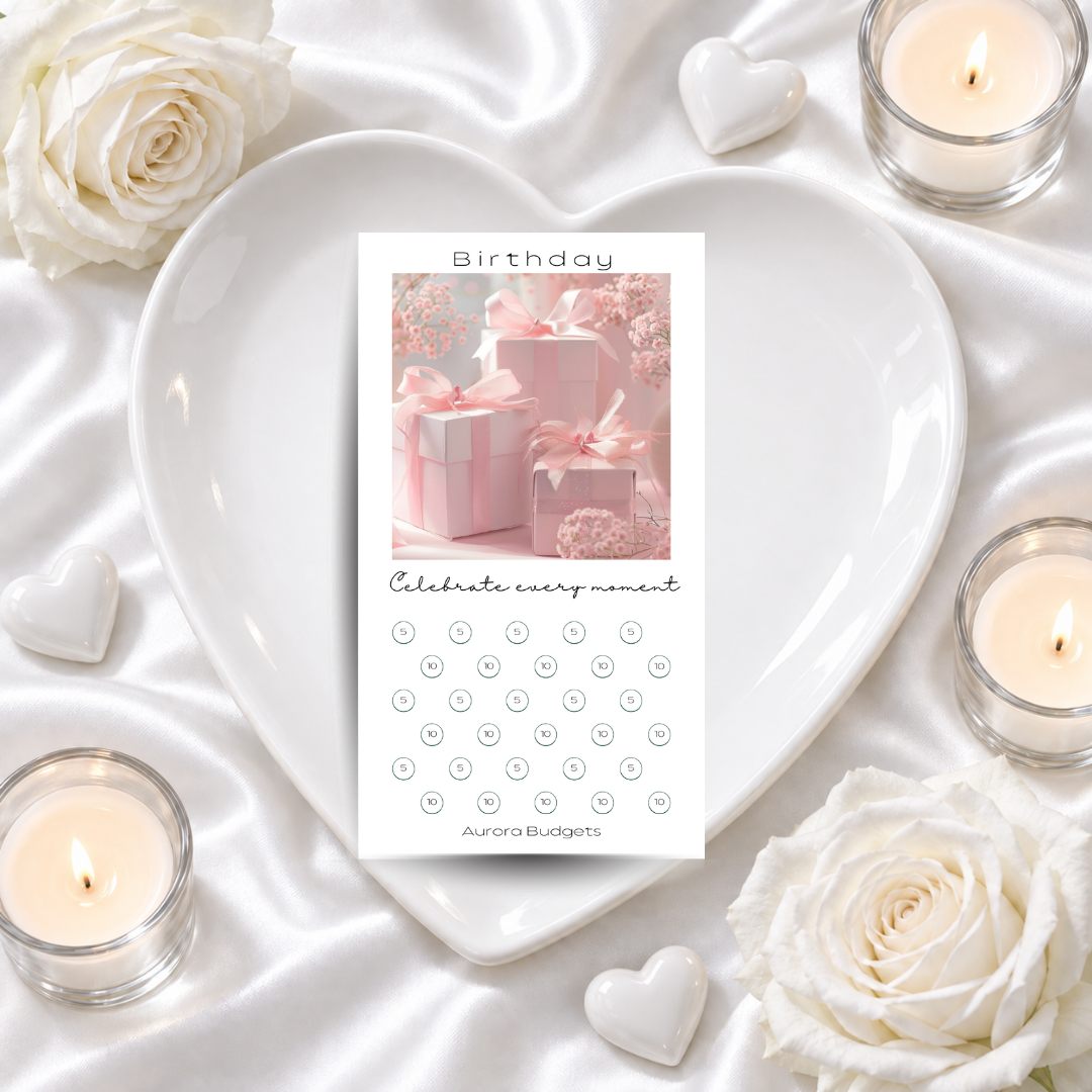 BIRTHDAY savings challenge & luxe PP cash envelope