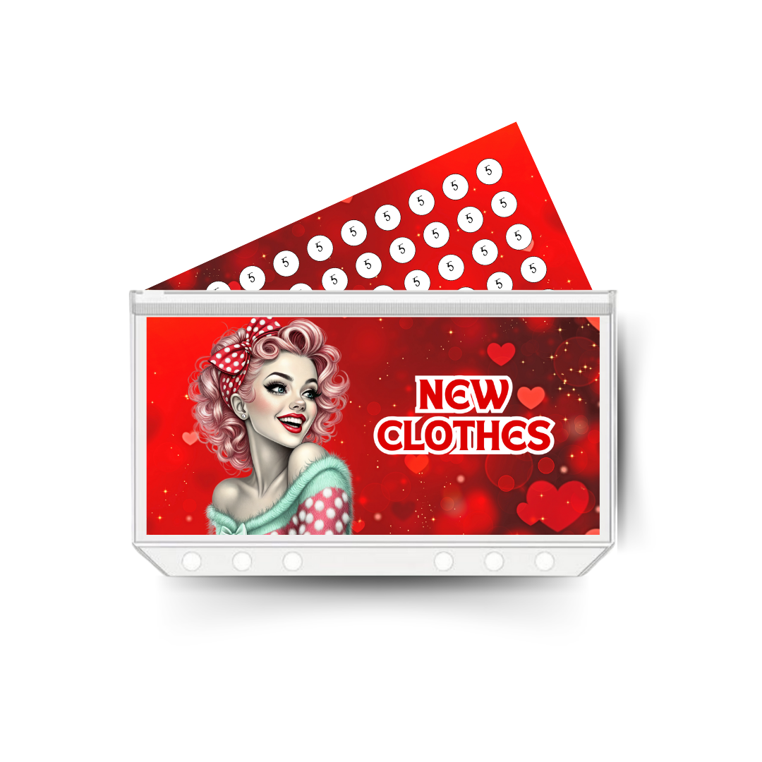 NEW CLOTHES savings insert, tracker & twin pocket wallet A6