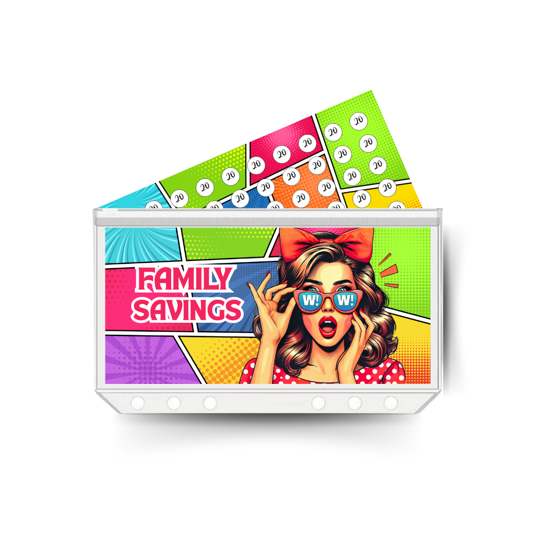 FAMILY SAVINGS insert, tracker & twin pocket wallet A6