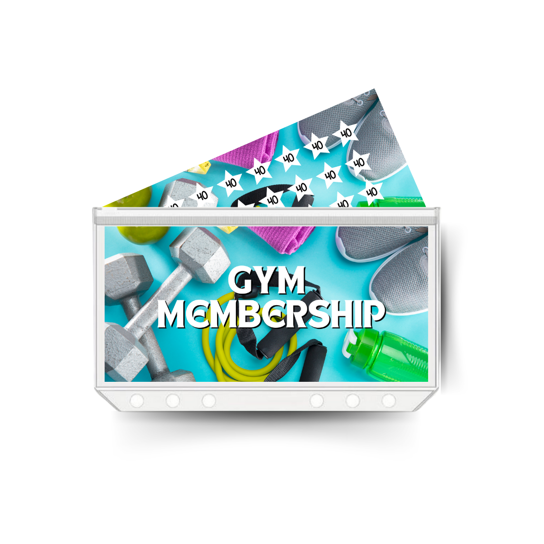 GYM MEMBERSHIP insert, tracker & twin pocket wallet A6