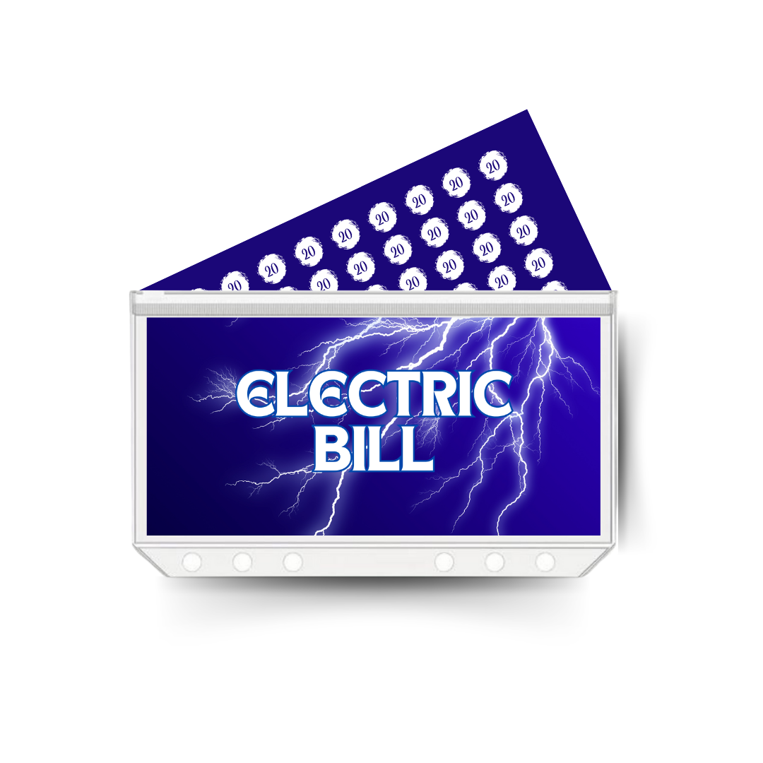 ELECTRIC BILL insert, tracker & twin pocket wallet A6