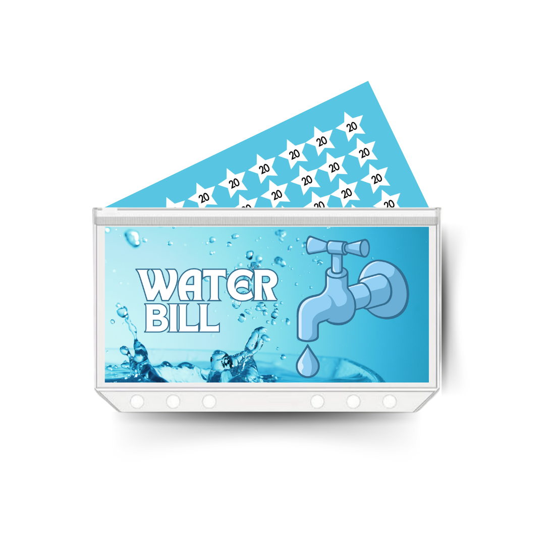 WATER BILL insert, tracker & twin pocket wallet A6