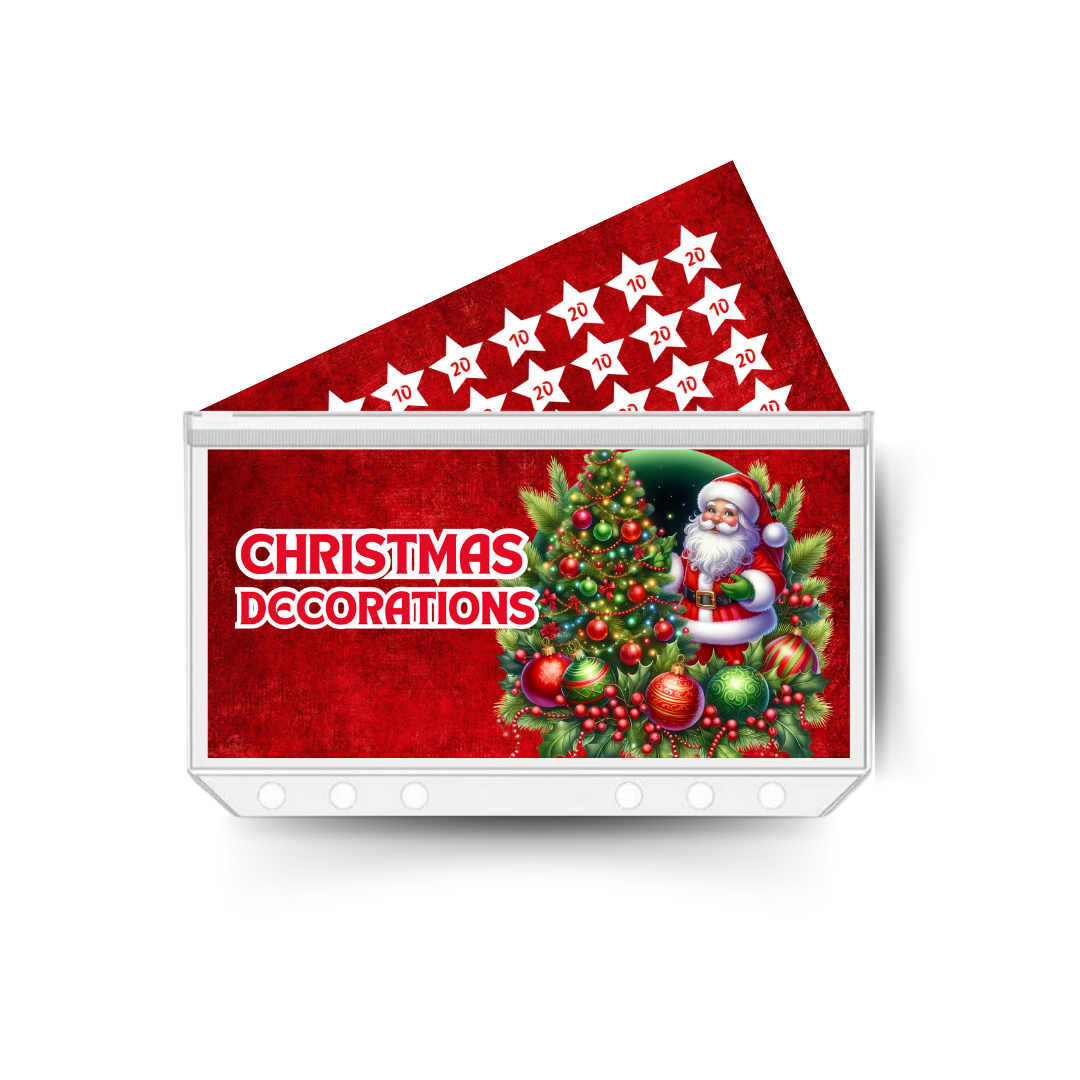 CHRISTMAS DECORATIONS insert, tracker & twin pocket wallet A6