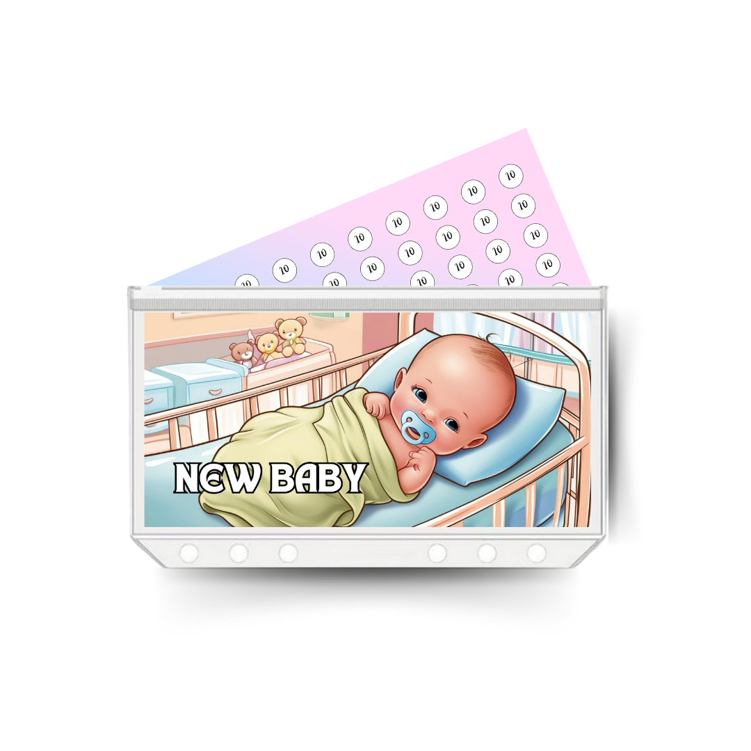 NEW BABY savings insert, tracker & twin pocket wallet A6