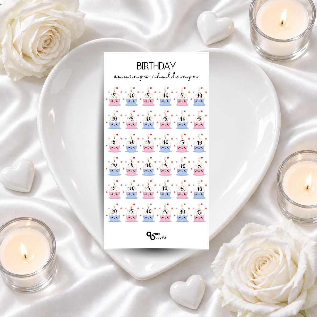 BIRTHDAY A6 savings challenge