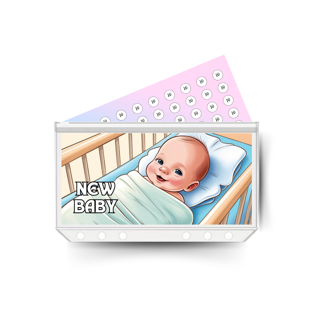 NEW BABY savings insert, tracker & twin pocket wallet A6
