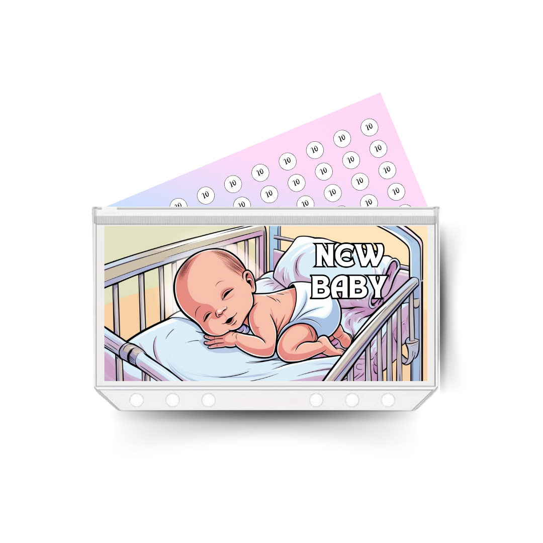 NEW BABY savings insert, tracker & twin pocket wallet A6