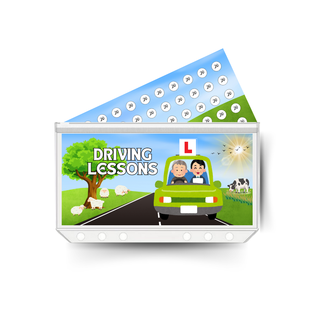 DRIVING LESSONS insert, tracker & twin pocket wallet A6
