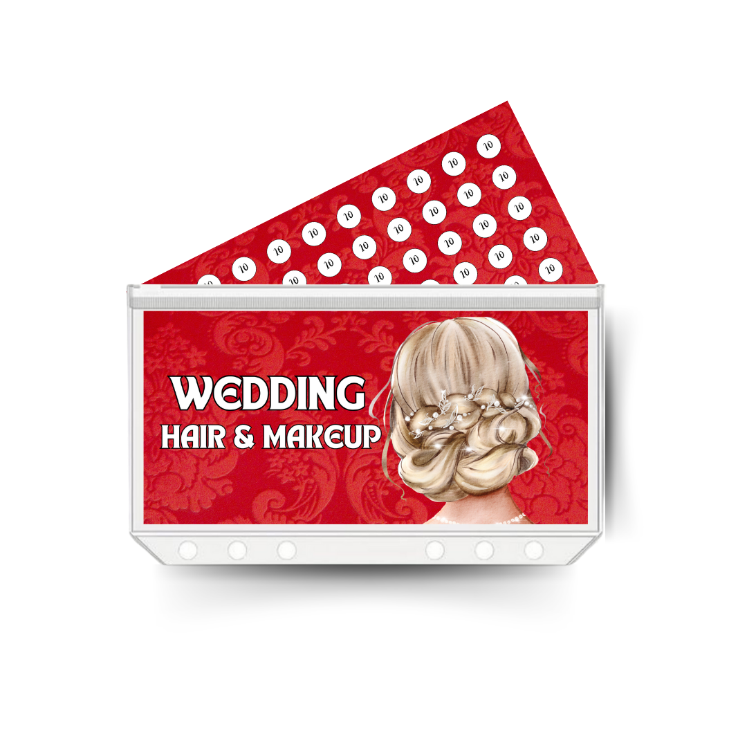 WEDDING HAIR AND MAKEUP insert, tracker & twin pocket wallet A6