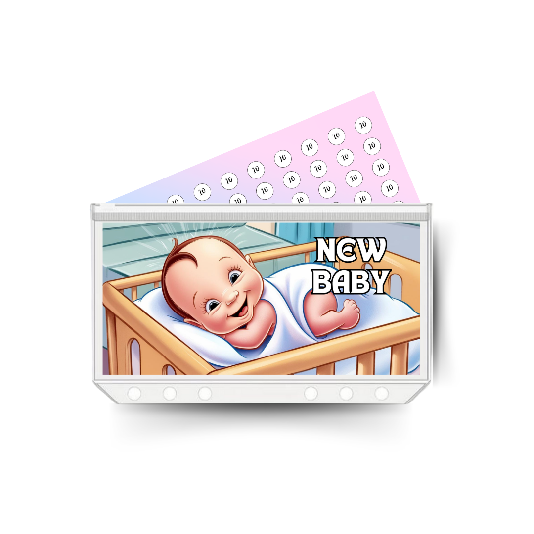 NEW BABY savings insert, tracker & twin pocket wallet A6