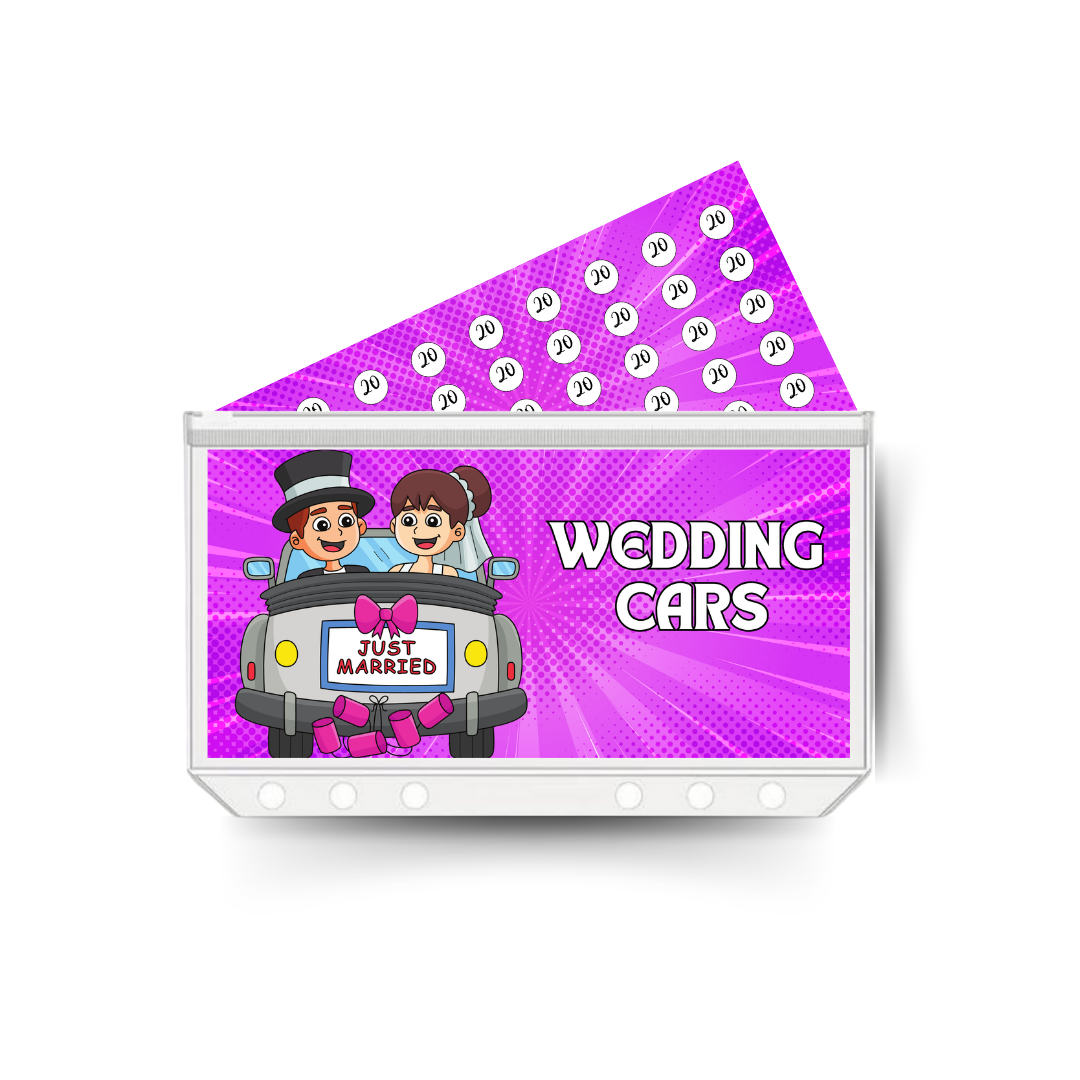 WEDDING CARS insert, tracker & twin pocket wallet A6