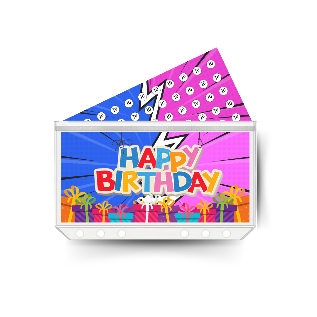 BIRTHDAY insert, tracker & twin pocket wallet A6