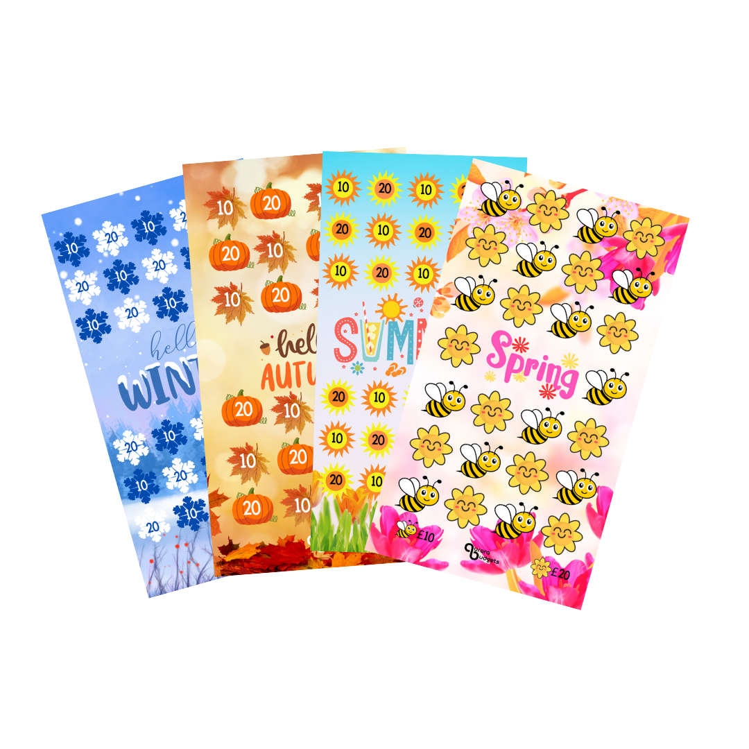FUN SEASONS A6 savings challenge SET OF 4