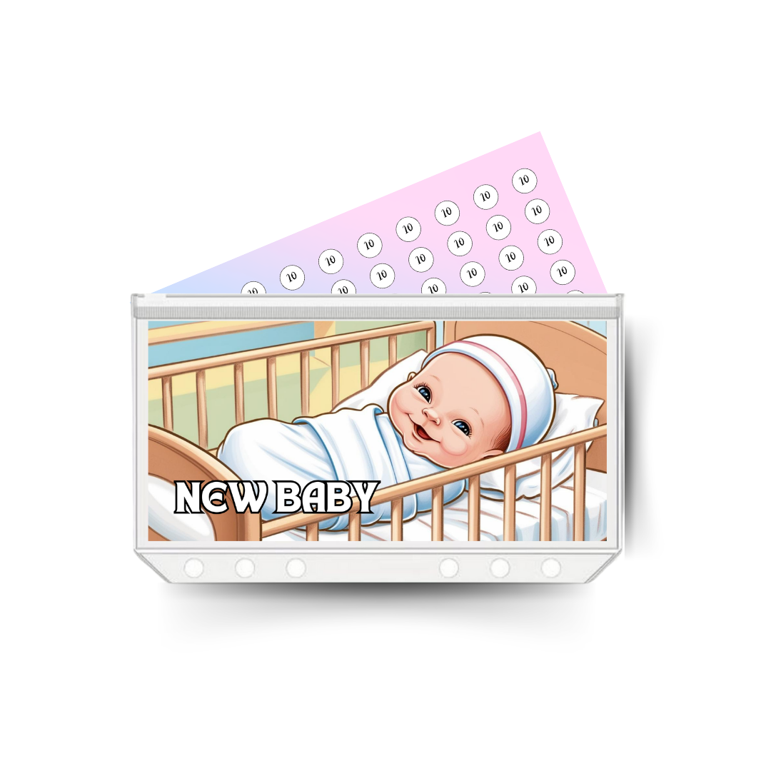 NEW BABY savings insert, tracker & twin pocket wallet A6