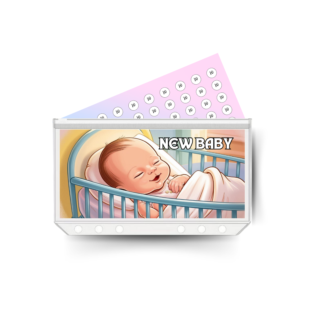 NEW BABY savings insert, tracker & twin pocket wallet A6