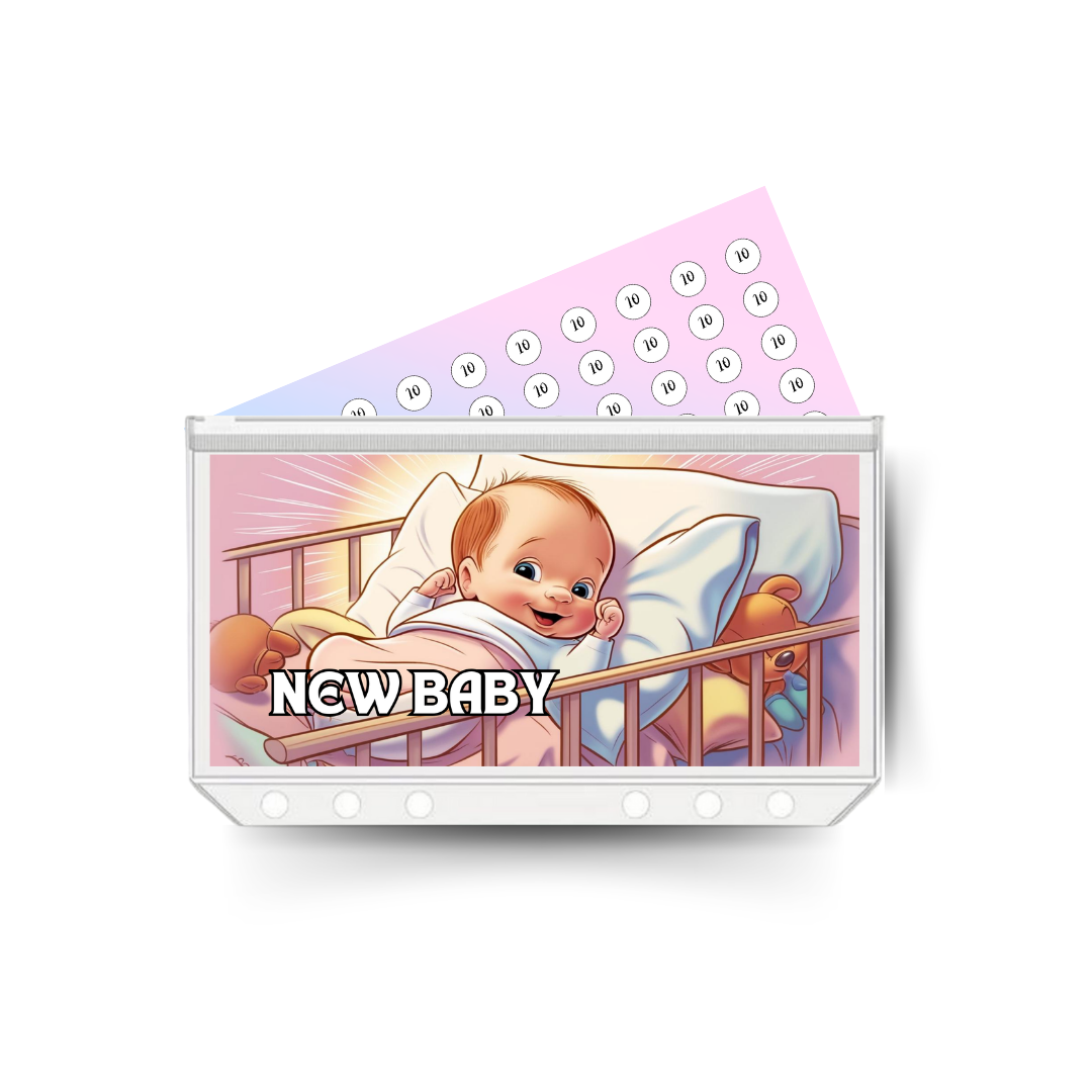 NEW BABY savings insert, tracker & twin pocket wallet A6