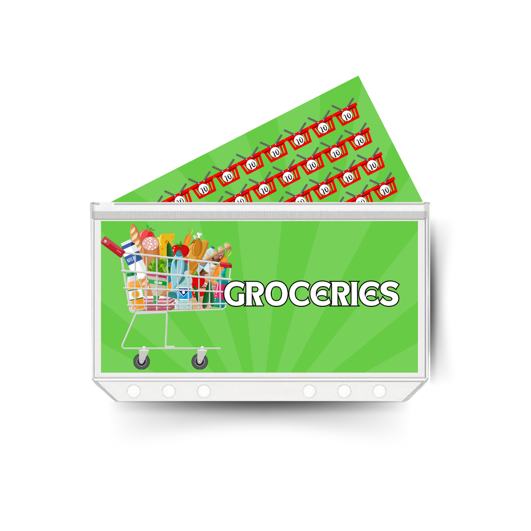 GROCERIES insert, tracker & twin pocket wallet A6