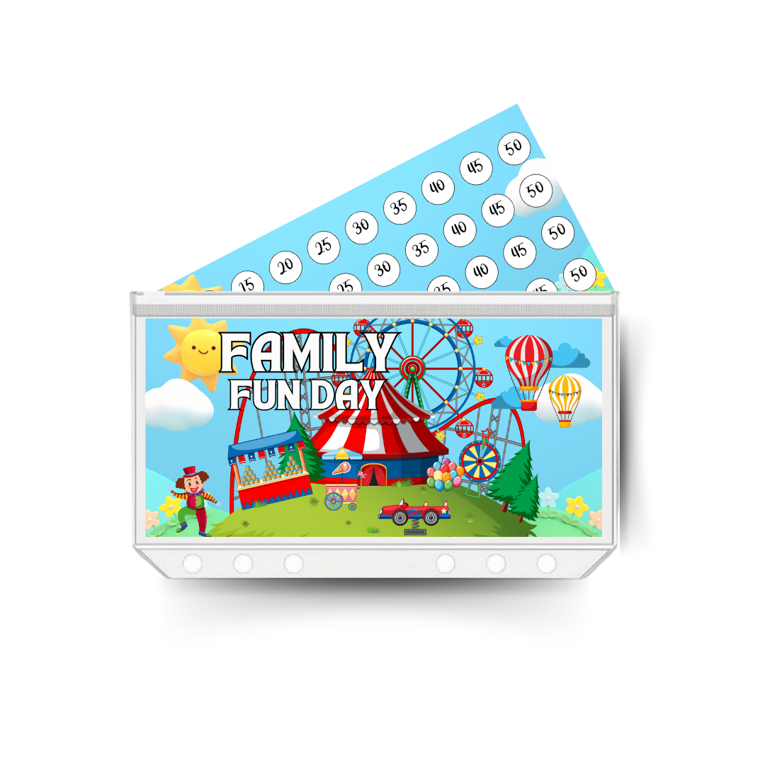 FAMILY FUN DAY insert, tracker & twin pocket wallet A6