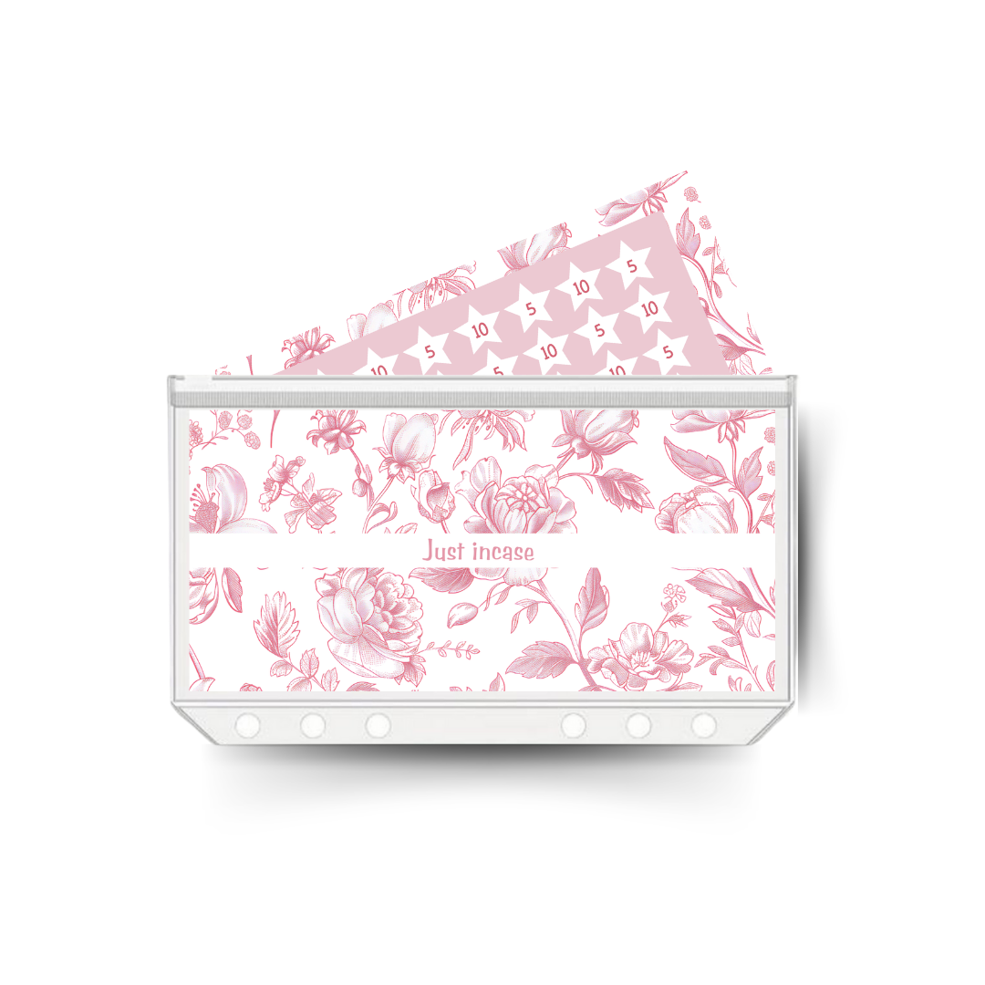 PINK FLORAL insert,  savings challenge & luxe PP cash envelope