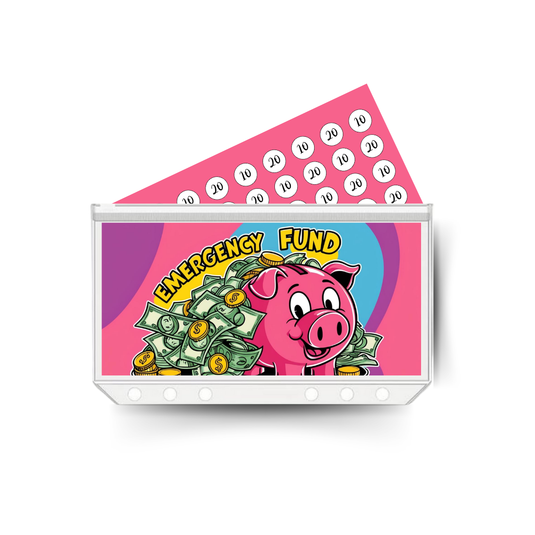 EMERGENCY FUND insert, tracker & twin pocket wallet A6