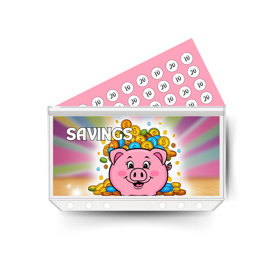 SAVINGS insert, tracker & twin pocket wallet A6