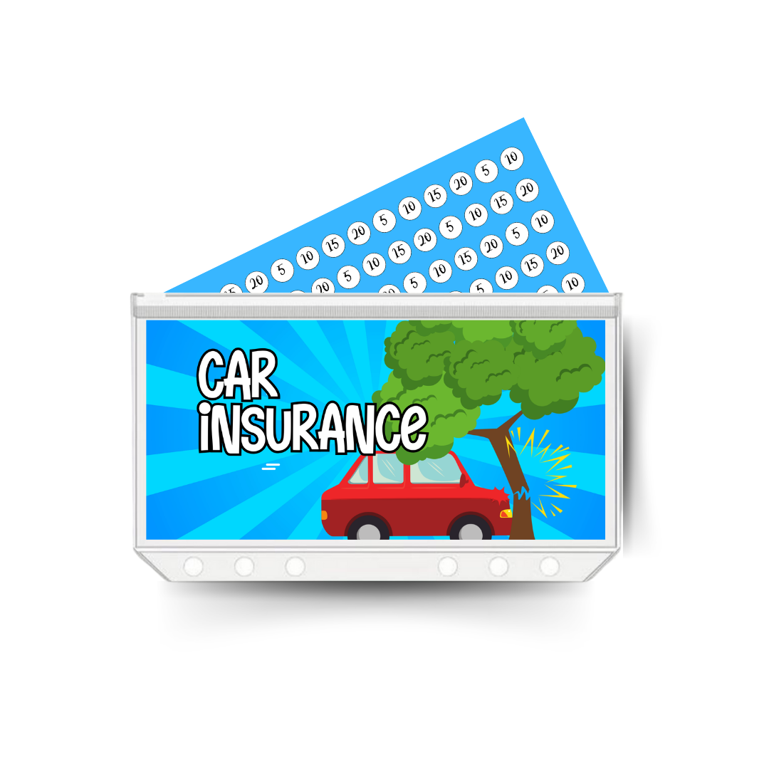 CAR INSURANCE insert, tracker & twin pocket wallet A6