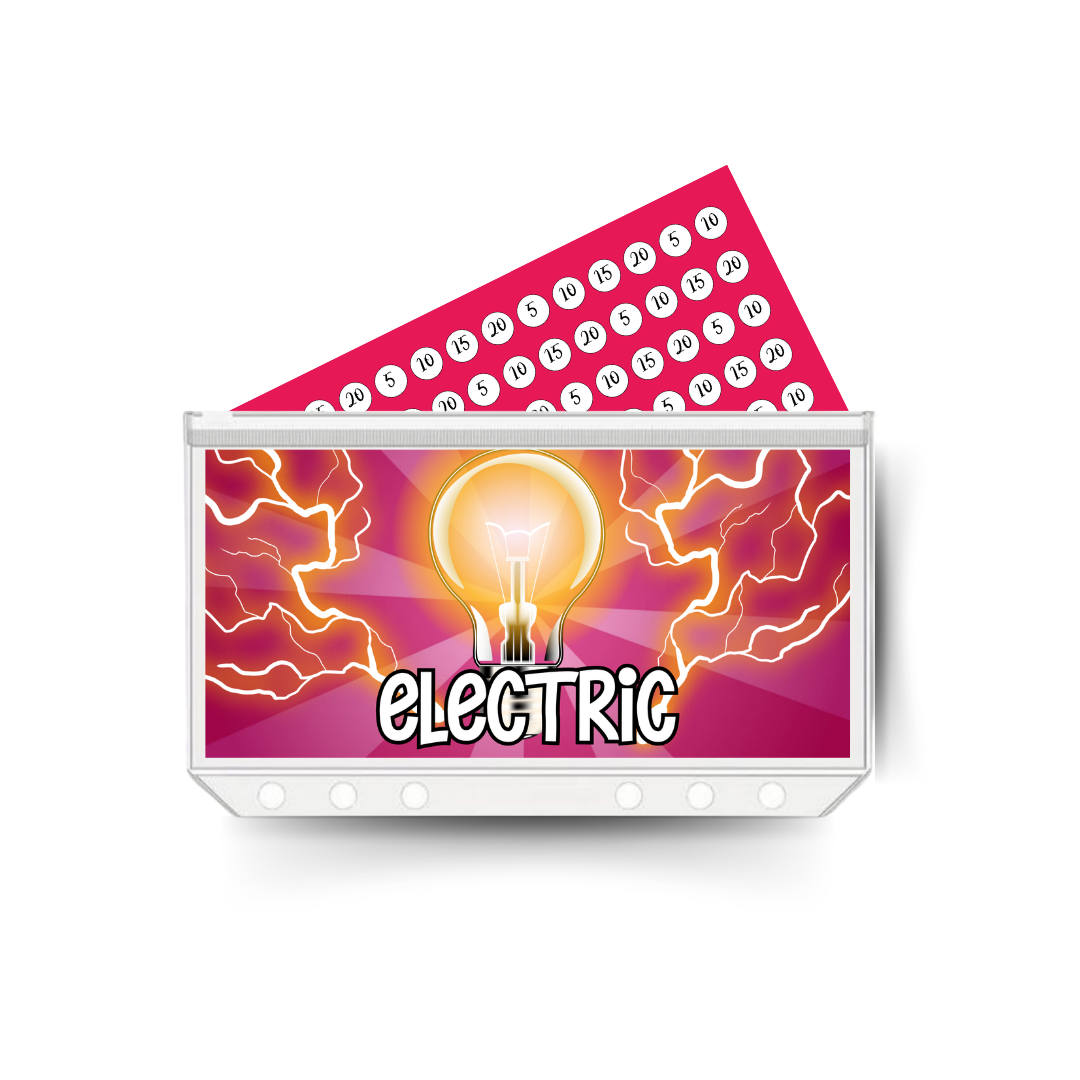 ELECTRIC BILL insert, tracker & twin pocket wallet A6