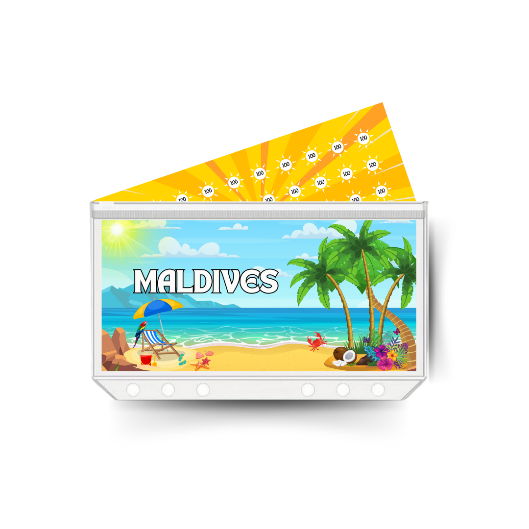 MALDIVES savings insert, tracker & twin pocket wallet A6
