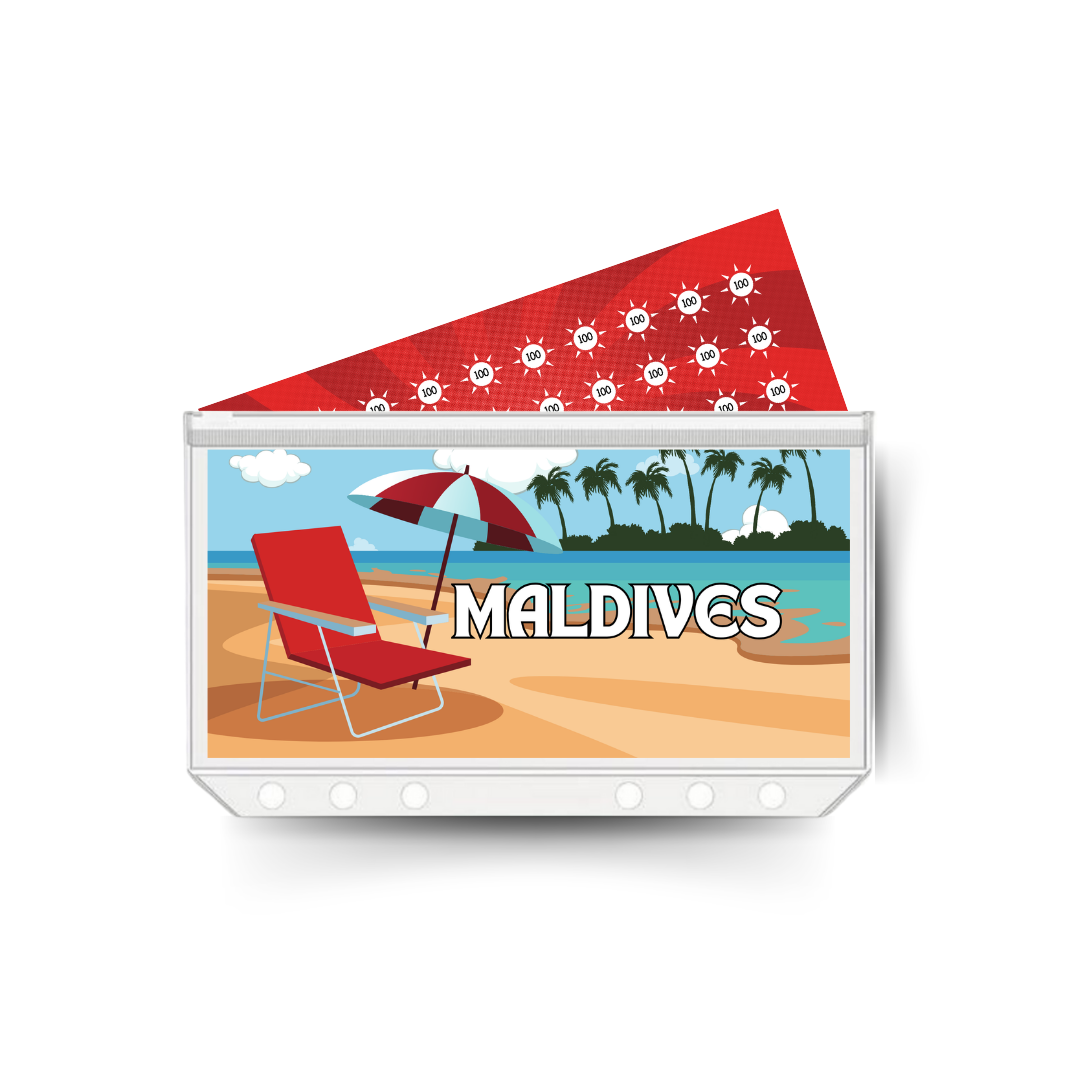 MALDIVES savings insert, tracker & twin pocket wallet A6