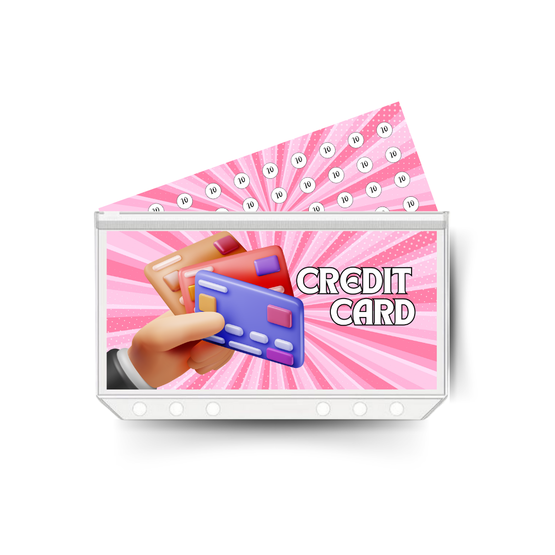 CREDIT CARD savings insert, tracker & twin pocket wallet A6