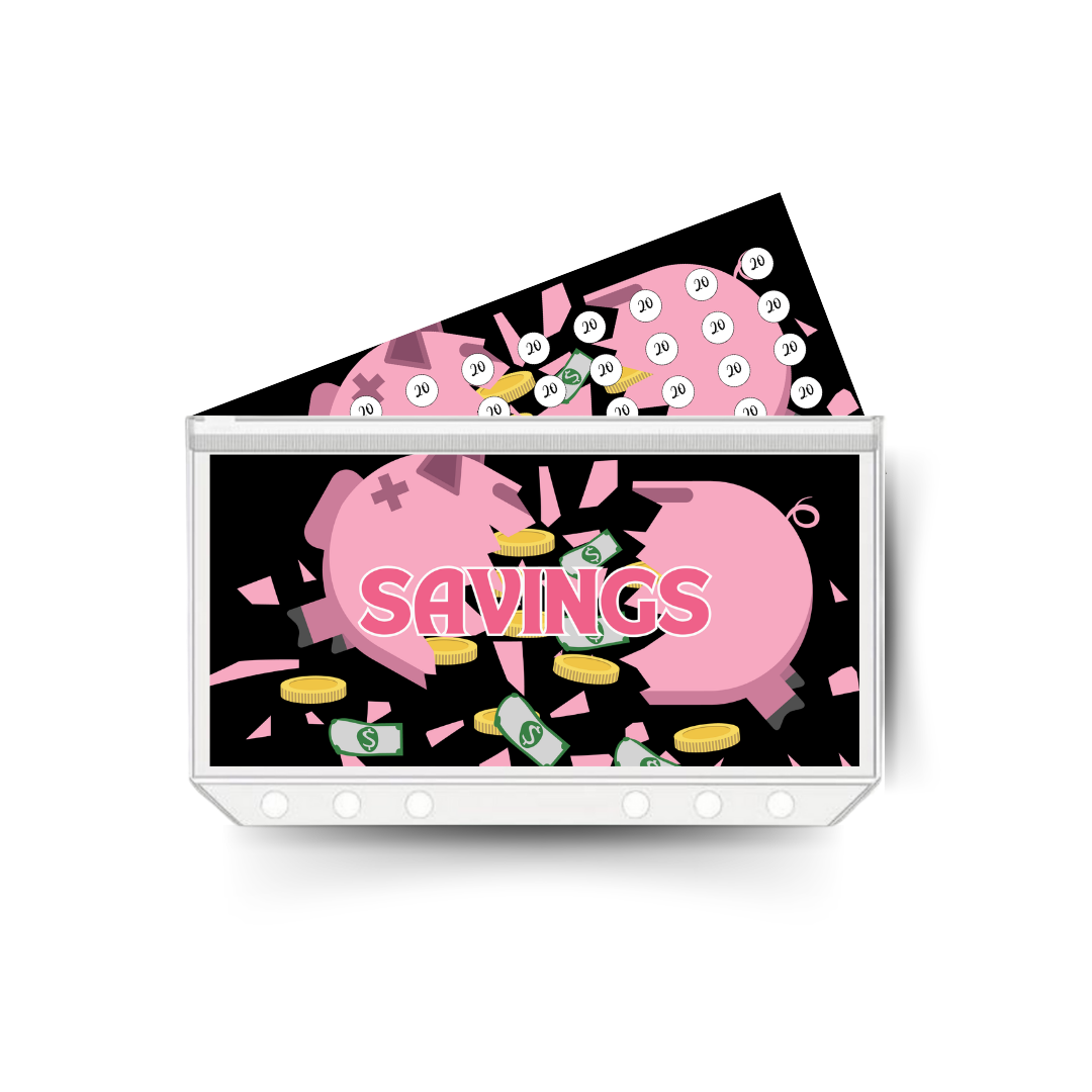 SAVINGS insert, tracker & twin pocket wallet A6
