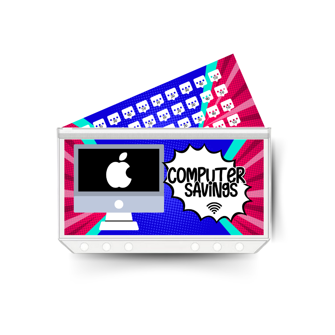 COMPUTER savings insert, tracker & twin pocket wallet A6