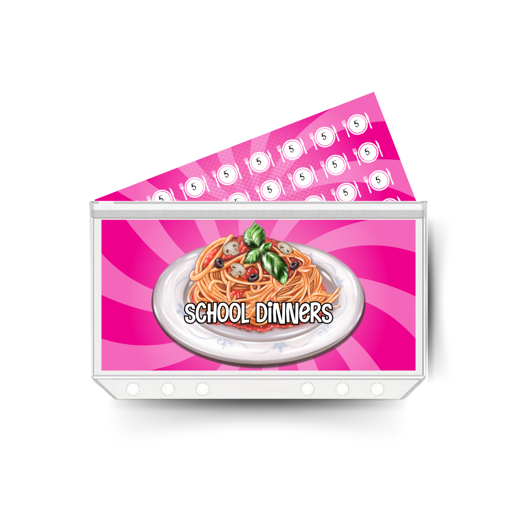SCHOOL DINNERS savings insert, tracker & twin pocket wallet A6