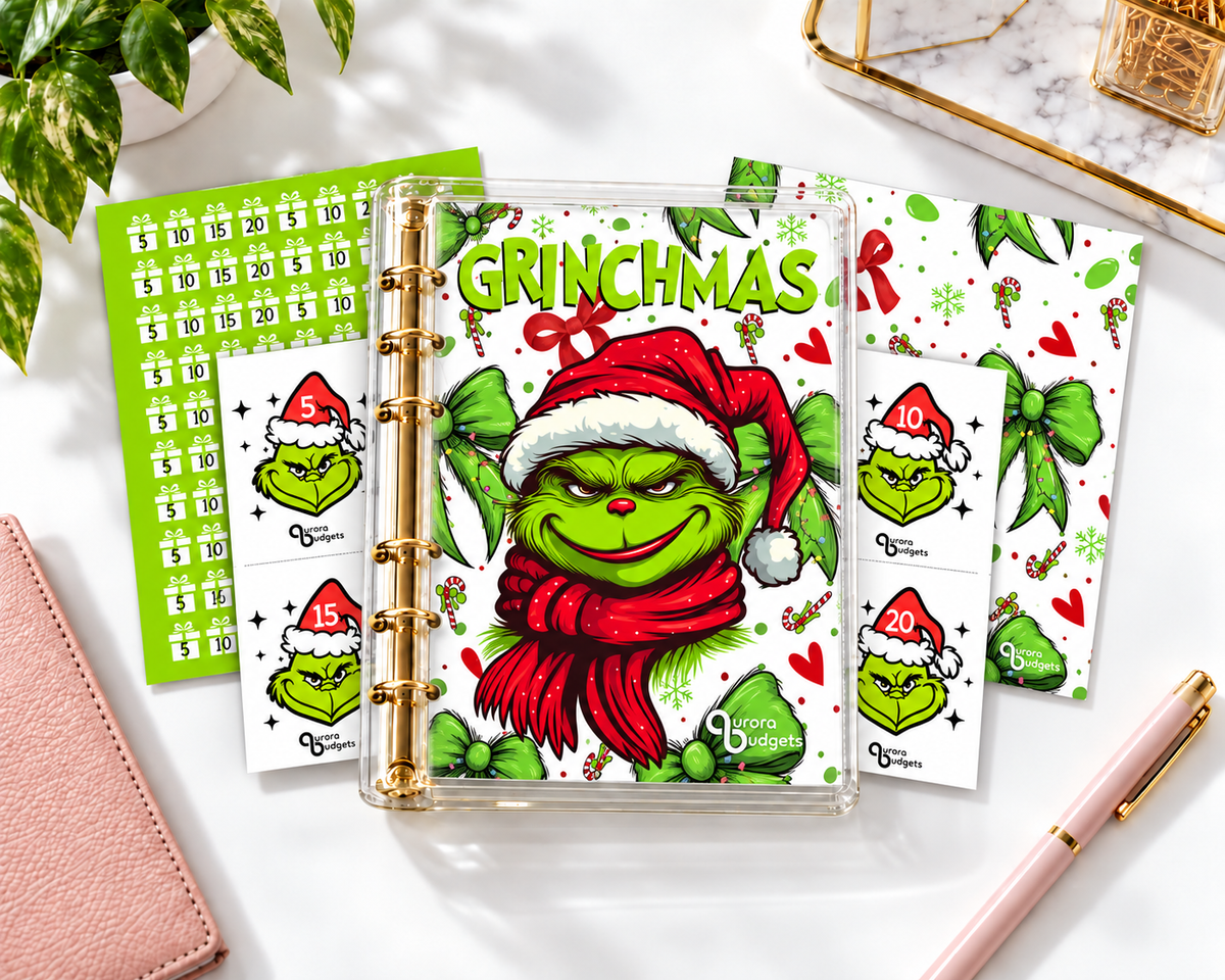 GRINCHMAS savings budget binder bundle A5