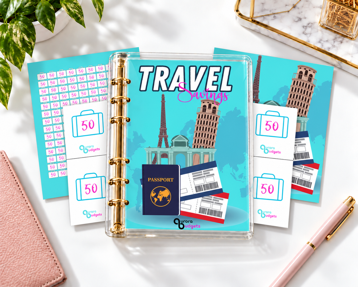 TRAVEL savings budget binder bundle A5