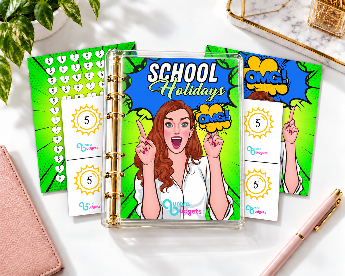 SCHOOL HOLIDAYS savings budget binder bundle A5