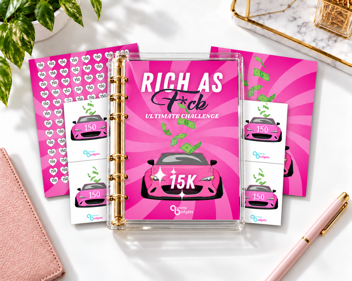 RICH AS F*CK savings budget binder bundle A5
