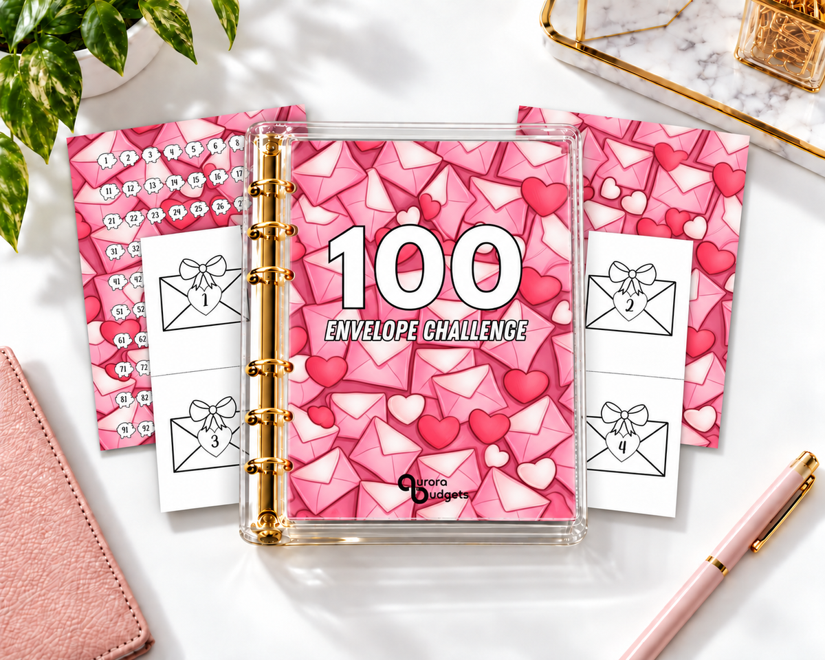 100 ENVELOPE CHALLENGE savings budget binder bundle A5