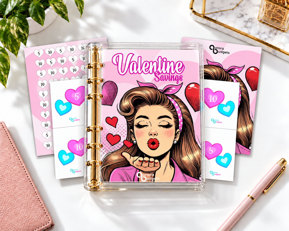 VALENTINE savings budget binder bundle A5